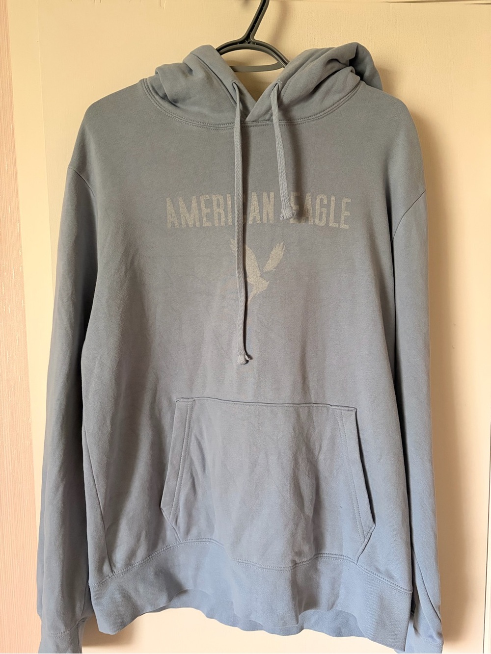 American Eagle Outfitters Men's Dusty Blue Pullover Hoodie
